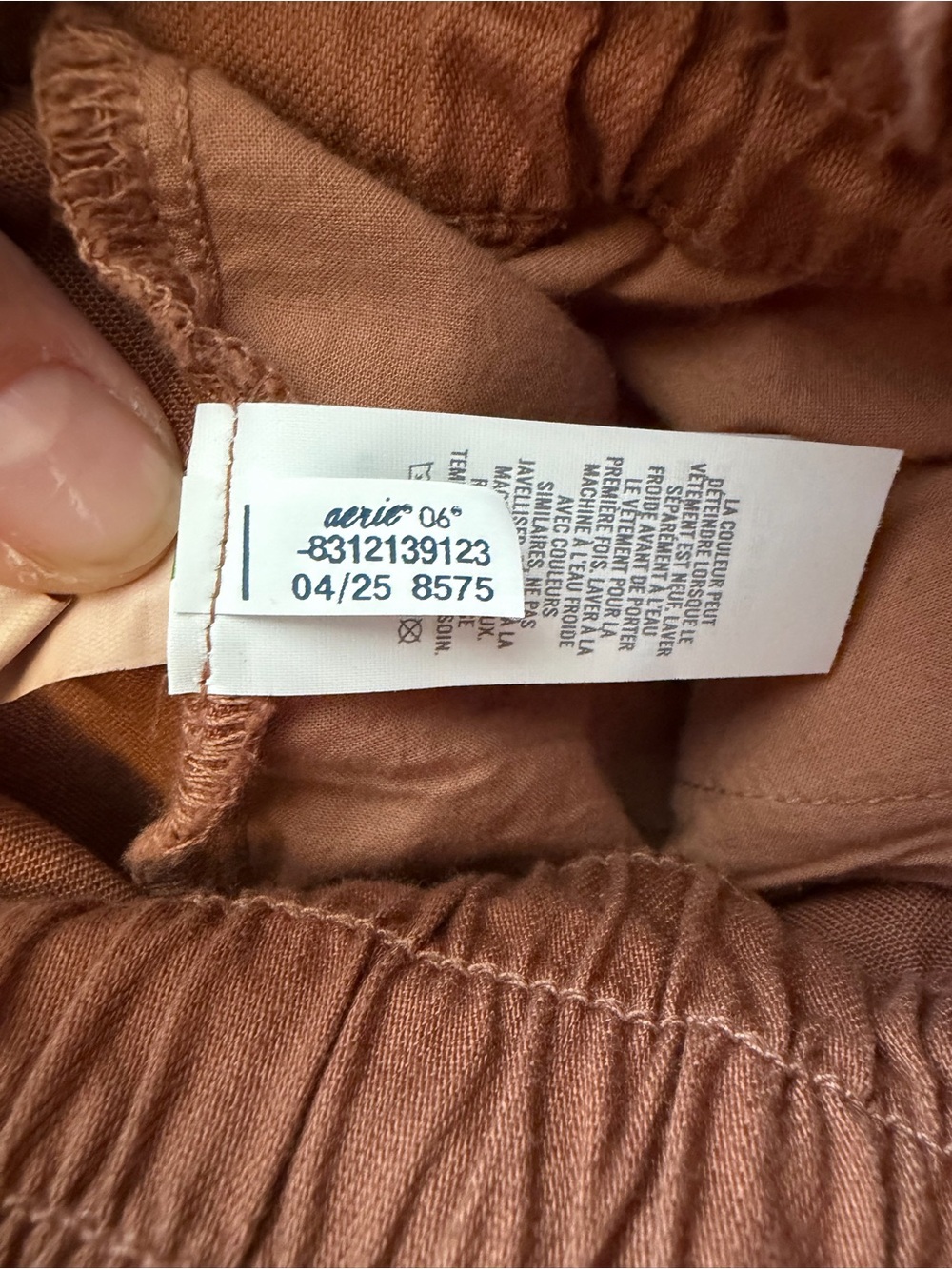 Aerie Boho Short Terracotta Brown Pull on. drawstring cotton size XS flowy - Picture 5 of 6